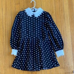 Black and White Polka Dot Kids Formal Dress